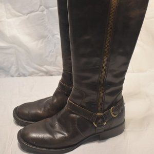 Soft Leather Born Riding Boots Women 7/Brown